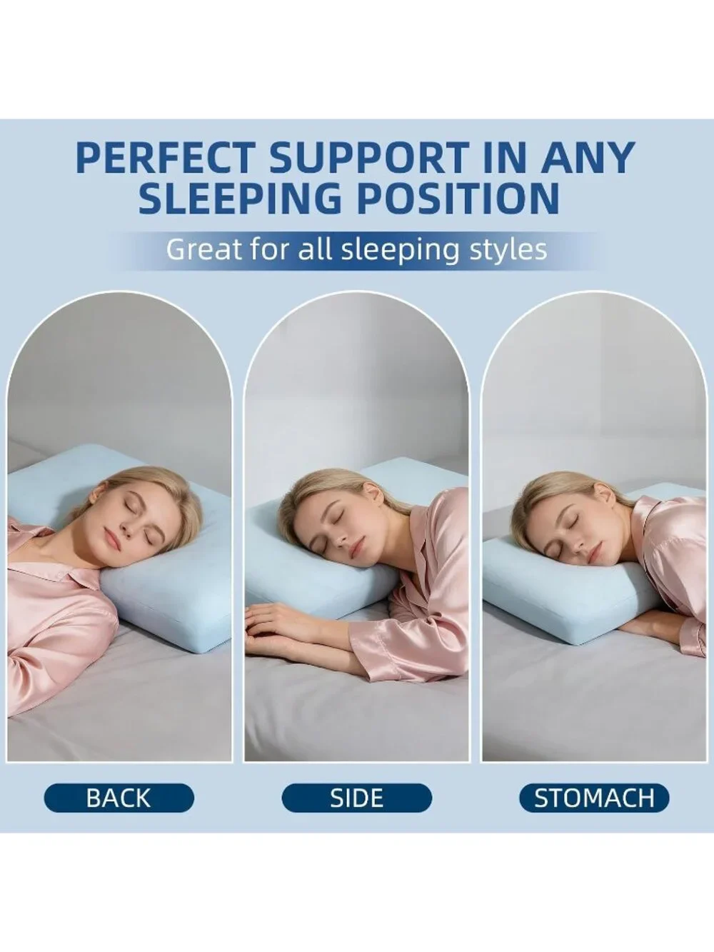 〽️King Size Memory Foam Cooling Pillow 2 Pack Slow Rebound Pillow Washable Cover
